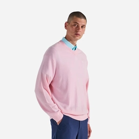 x Jesper Parnevik V-Neck Merino Wool Sweater Pink Malbon mens golf lifestyle wear