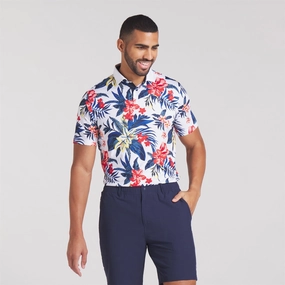x PTC Floral Polo White Glow Puma men's athletic clothing