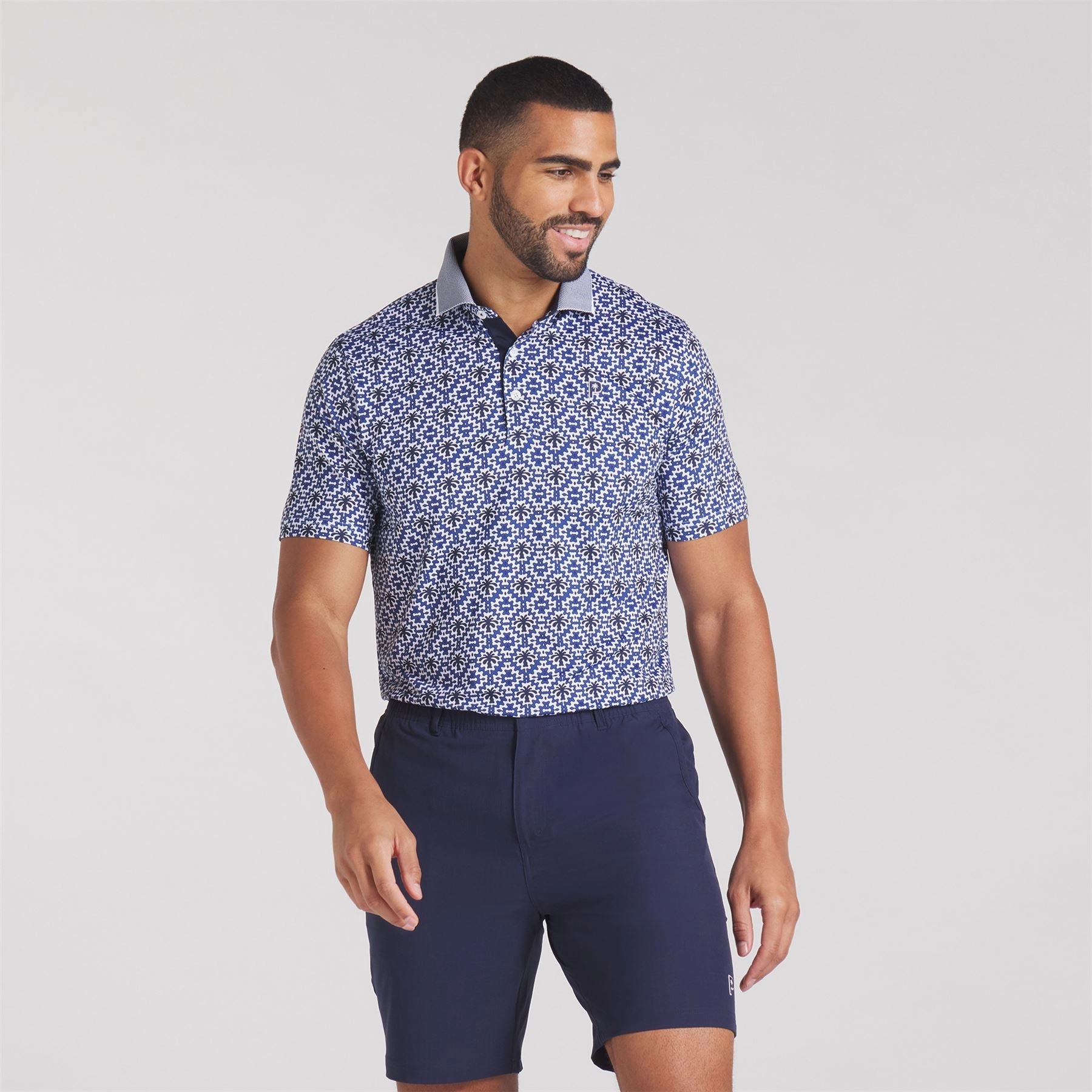 x PTC Tile Polo White Glow/Deep Navy Puma men's athletic clothing