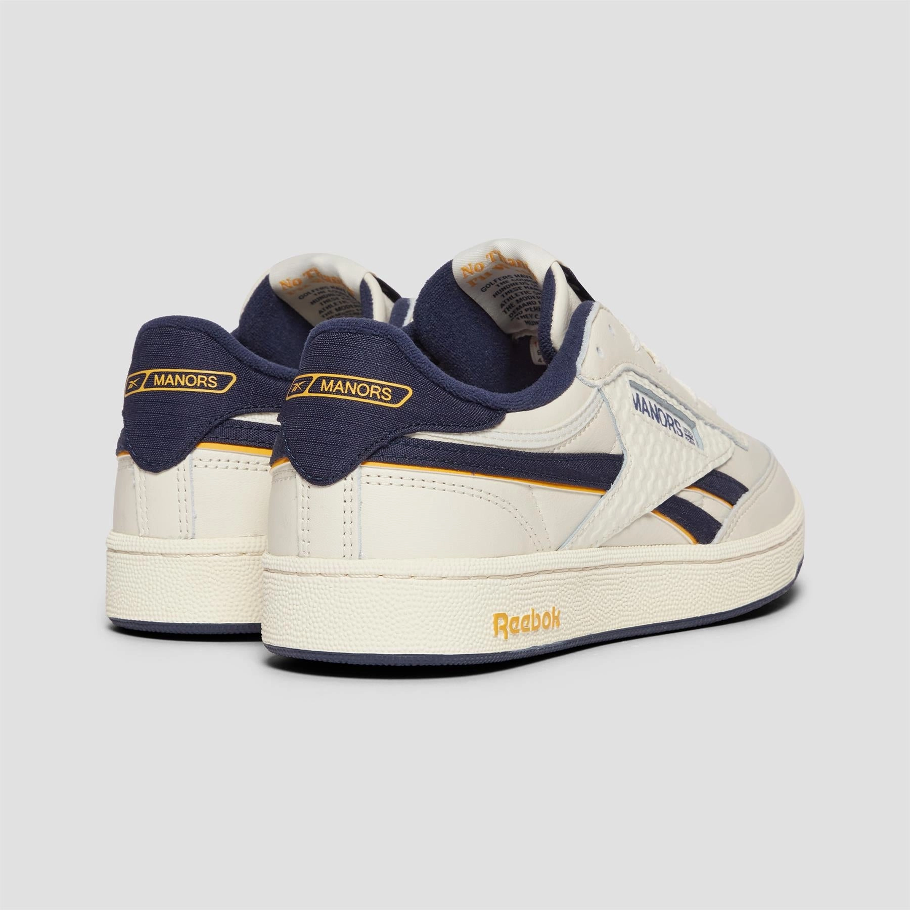 x Reebok Club C Golf Shoes White/Revenge Navy Manors Men's Classic Apparel