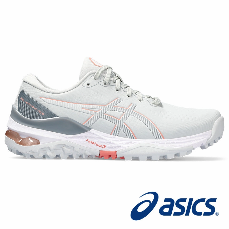 Zoom Fit Asics Women's Gel-Kayano Ace 2 Golf Shoes - Glacier Grey/Guave All Terrain Speed Lace Sneakers, Breathable Sneakers, Lightweight Trail Shoes